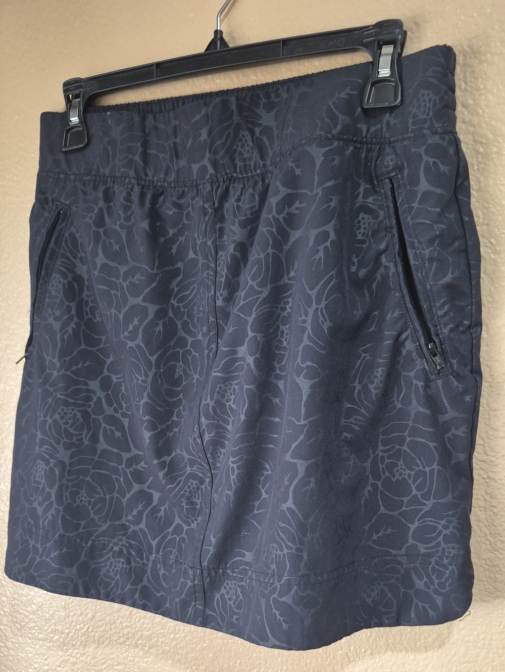 Dark Floral Active Skort with Zip Pockets